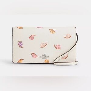 Coach Anna Foldover Snail Print NWT